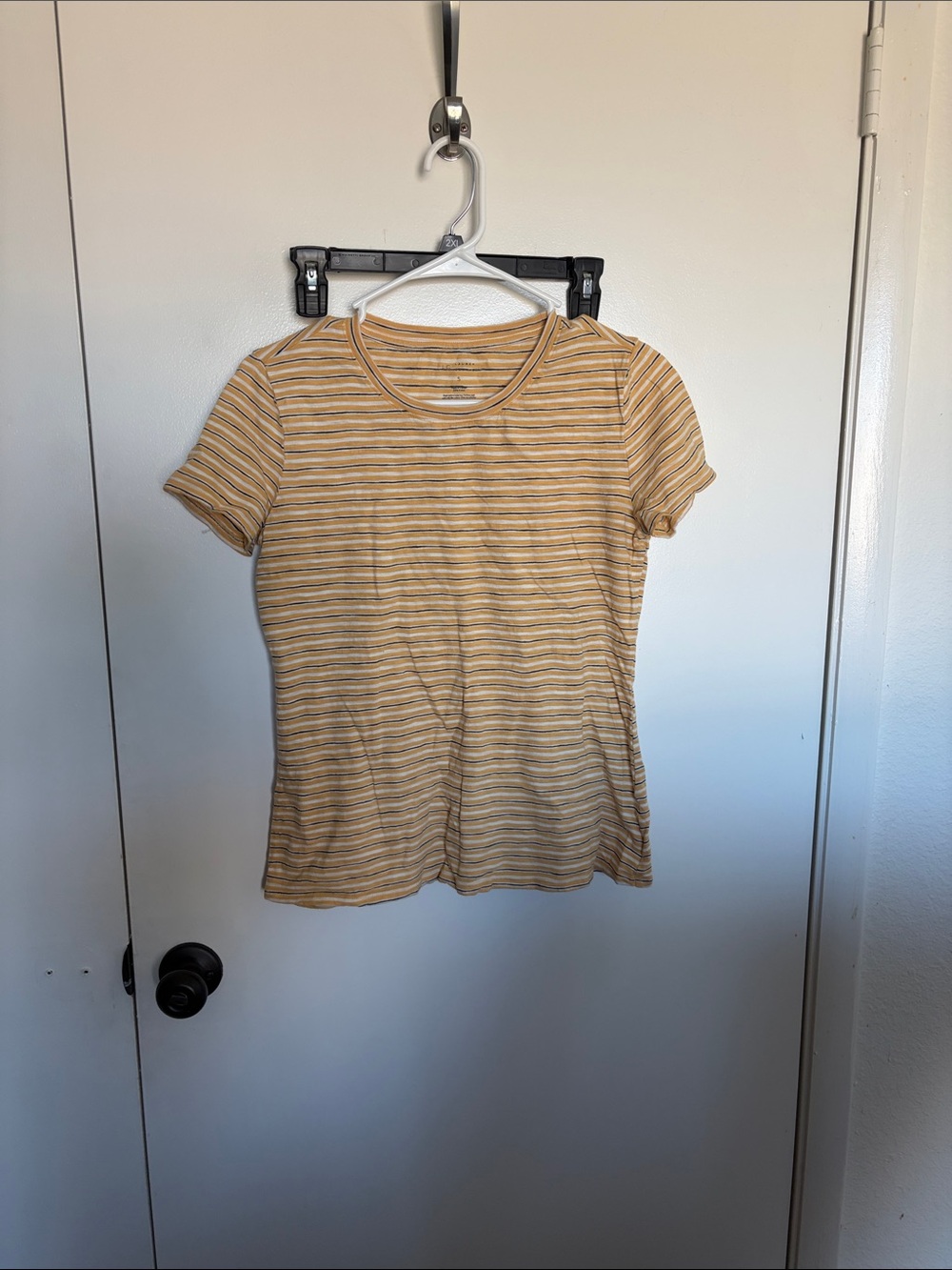 LC Lauren Conrad Yellow Striped Short Sleeve Tee